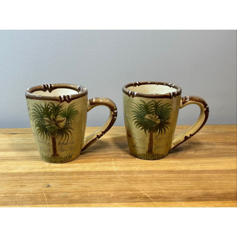 Bora Bora Palm Tree Mugs/Cups by Tabletops Unlimited